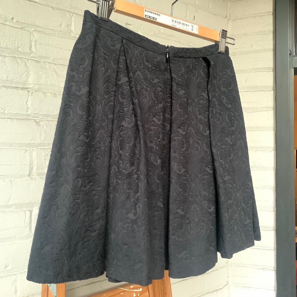 Zara Skater Jacquard Black Skirt - M